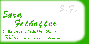 sara felhoffer business card